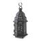 10.5" Black Metal Moroccan Style Candle Lantern with Intricate Cutouts